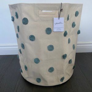 NEW - Pehr -  Pom Pom Basket - Hamper - Deep Sea